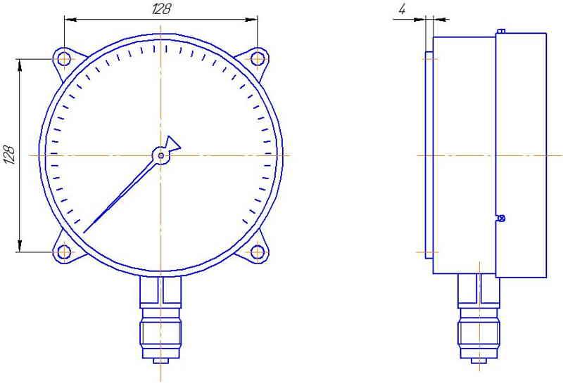 ТМ-610 IP54 манометр специального исполнения диаметром корпуса 150 мм ...